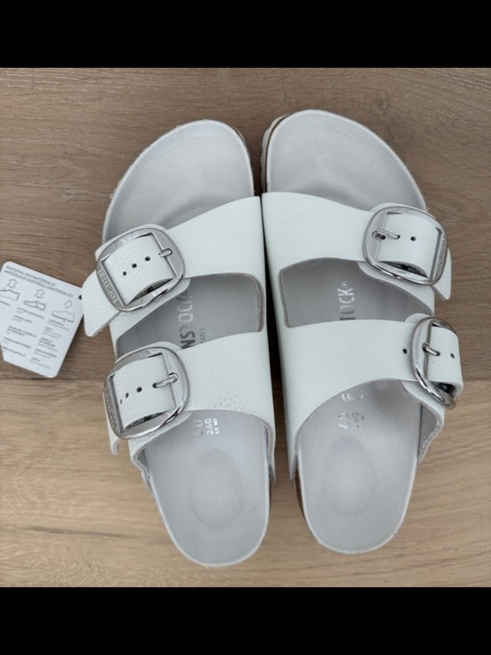 Birkenstock White Two-Buckle Slide Sandals - Women's